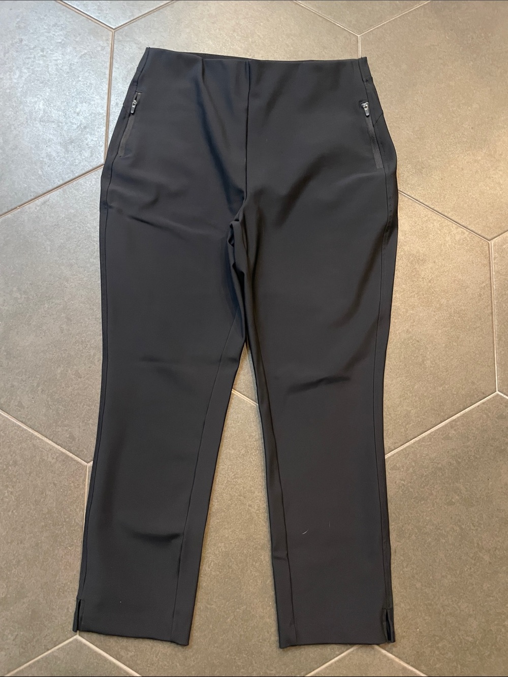 Zella Women’s Black Pull On Stretch Performance Pants Slit Ankle L